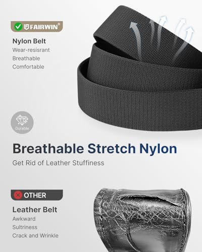 FAIRWIN Ratchet Belt for Men- Tactical Nylon Web Work Golf Belts with Automatic Buckle, Adjustable for Jeans Pants4