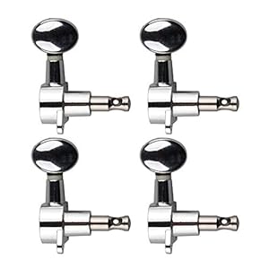 Futheda 4 Stks Verzegelde Ukulele Tuners String Tuning Pegs Keys Zilver Ingesloten Tuners Machine Hoofden met schroeven Set voor 4 String Gitaar