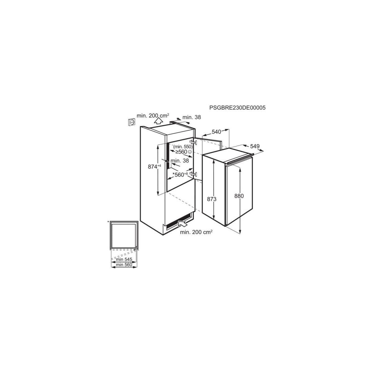 AEG Congelatore da incasso 88 cm, serie 6000 LowFrost: meno formazione di ghiaccio, congelatore a 4 stelle 98L, controllo elettronico, funzione di congelamento rapido, allarme temperatura, tecnologia