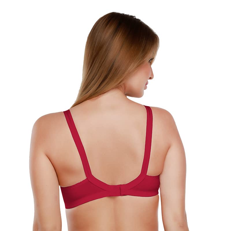 Image of DAISY DEE Women's Cotton Brassiere Non-Padded Wirefree Seamed Full Coverage Comfort-fit Cut and Sew, with Broader Band Regular /Dress /Saree Bra - NSHPU