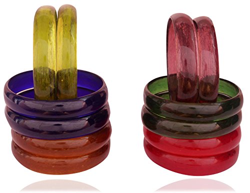 Image of NMII Beautiful Matte Finish Transparent Multicolor Glass Kada for Women & Girls on Different Occasions