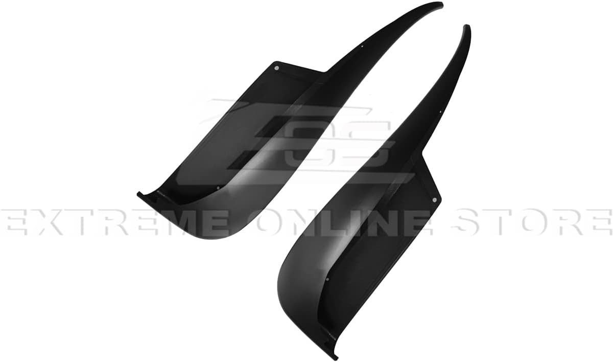 Replacement for 2005-2013 Chevrolet Corvette C6 Base Models | GM Factory XL Extended Style Rear Wheel Side Splash Guards Mud Flap Pair (ABS Plastic - Matte Black)