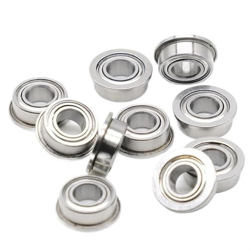 Deep Groove Double Rubber Seal Bearings MF115ZZ Flange Bearing 5x11x4 Mm 10 Pieces Double Shielded Miniature Flanged MF115 Z ZZ Ball Bearings MF115-2Z MF115Z