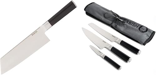 Babish Cubertería de acero alemán de alto carbono 14116 cuchillo de clavo cuchillo  chef y cubiertos de acero alemán de alto carbono 14116 3 piezas