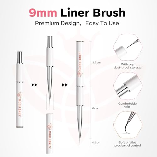 Image of modelones Cateye Gel Polish Nail Magnet Set, 6PCS Cat Eye Magnet Tool with Liner Nail Brush for Gel Swirl Nails Strong Magnetic Nail Art Wand, Glass Bead& French Tip for DIY Nail Lovers