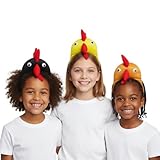 Housoutil Lot de 3 bandeaux de coq - Bandeau de poule de dessin animé - Coiffe de coq