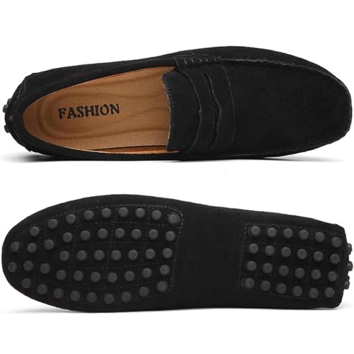 Men's Dress Loafers Slip On Casual Shoes Lightweight Soft Penny Loafers Suede Driving Boat Shoes Moccasins3