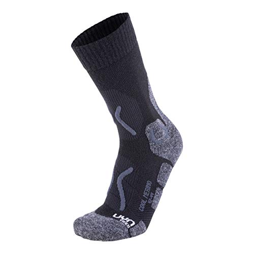 UYN Herren Trekking Cool Merino Herren Socke, Black/Grey Melange, 42-44 EU