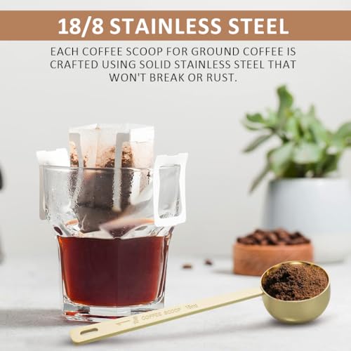 Image of Supvox Spoon Set for Kitchen 2Pcs Coffee Bean Scoops, 15ml /30ml Ground Measuring Spoons Set 6.1'' Long Handle Coffee Bean Spoons Stainless Steel Coffee Bean Scoops Kitchen Measure Spoons