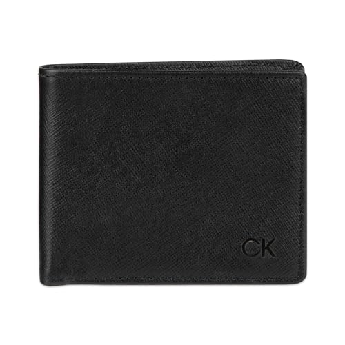 Calvin Klein Men's Extra Capacity Saffiano Slimfold Wallet, Black, One Size