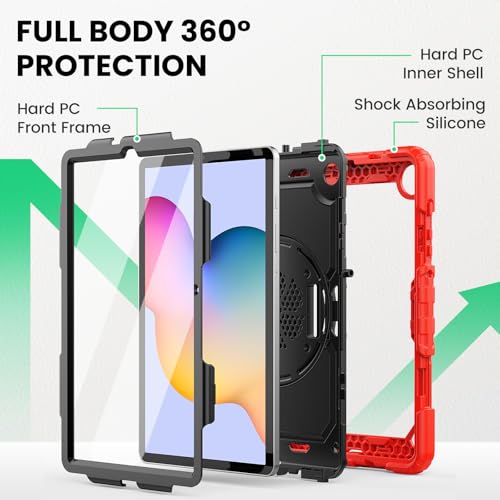 Image of SEYMAC Case for Samsung Galaxy Tab S6 Lite 10.4'' 2024-2020, Red