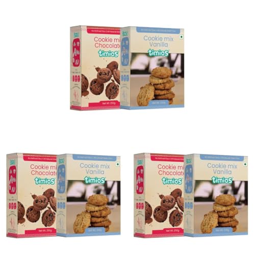 Image of Timios Multigrain Eggless Instant Vanilla & Chocolate Cookie Mix | No Maida | Sweetened with Jaggeery | Righ In Protein,Iron & Calcium | Pack of 6 | 250g Each
