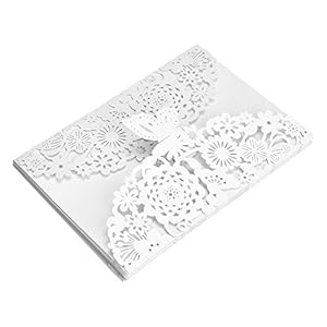 Uitnodiging voor feest kaarten 10 stuks Lace Flora bruiloft uitnodigingskaarten met vlinder voor bruids douche…