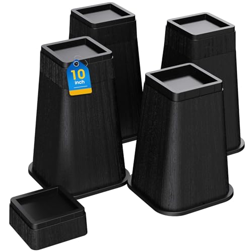 MYMULIKE Bed Risers 10 Inch Heavy Duty, Stackable Furniture Risers