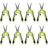 KEILEOHO 8 Pack 6.5 Inch Bud Trimming Scissors, Professional Stainless Steel Gardening Hand Pruners Micro-Tip Pruning Snips with Straight Blades for Trimming Garden Herb Plants Flowers