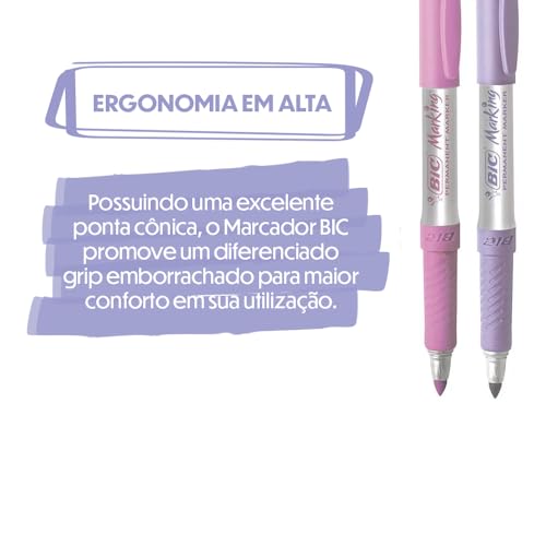 BIC, Marcador Multiuso, Marking, Cores Pastéis, 2 Unidades