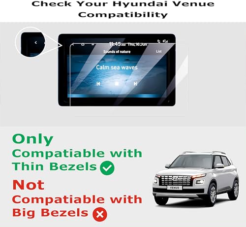 Image of OHAYO 2 Pack Screen Protector for Hyundai Venue 2022-2025 | 8 Inch Infotainment Display with Big Bezels + Instrument Cluster + AC Knob Protection | Compatible with SX Adventure, SX Knight Edition, SX(O), SX(O) Knight, SX(O) Adventure, N6 & N8 Variants | 9H Hardness, Military Strength, Scratch Resistant, HD Clear, High Touch Sensitivity | Not Tempered