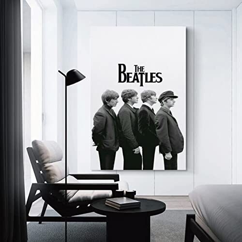 JMUNG Poster décoratif sur toile The Beatles Musique en noir et blanc, 30 x 45 cm - Les Beatles, Paul McCartney, John Lennon, RIngo Starr, George Harrison JMUNG Poster décoratif sur toile The Beatles Musique en noir et blanc, 30 x 45 cm – Image 4