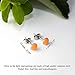 Glow in the Dark 5 mm. Round Stainless Steel Stud Earrings for Women, Teens & Girls, Hypoallergenic Post Earrings, Fashion Jewelry Gift- Handmade in Italy (Light Orange, 5 mm)