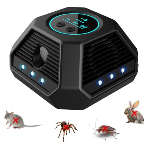 CHENAN Ahuyentador Ultrasónico de Ratas y Ratones 360° – con Sensor Infrarrojo, Inofensivo para Humanos y, Repelente Ultrasónico Ratas para Anti Cucarachas, Moscas,Mosquitos,Ratones,Arañas (1 Unidad