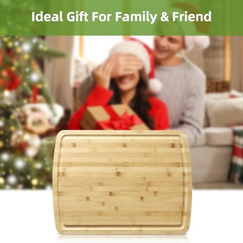 Tabla de cortar rectangular de bambú orgánico extra grande miniatura 7