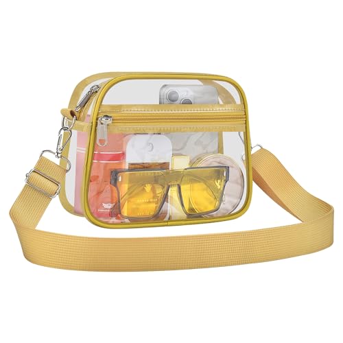 Image of Clear Bag for Stadium Events Clear Sports Fan Handbags Purses with Adjustbale Strap for Concerts Festivals Game Day