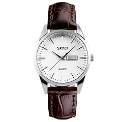 Brown strap*Silver case*White Dial