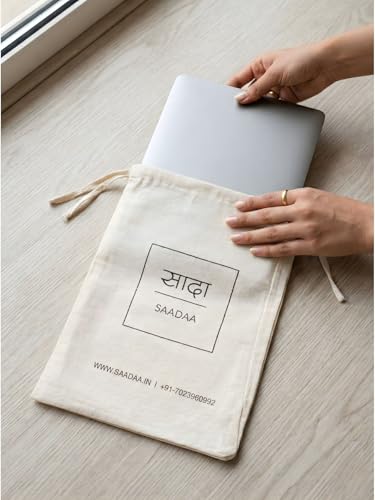 Image of Saadaa Cotton Shoe Bags for Travel Men & Women Drawstring Shoe Cover Organizer Pouch for Storage at Home & Gym Reusable Travelling Accessories Footwear Bags - Pack of 5 (Beige)