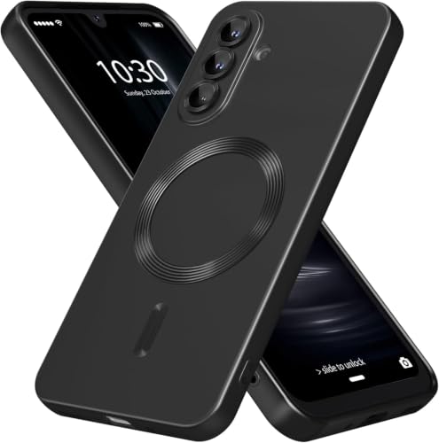Image of DIZORO Samsung A27 Case, Compatible with Mag Safe Back Cover, Matte Luxury Metallic Luster Flexible TPU Wireless Charging Shockproof Case with Camera Protector (Metallic Silver)