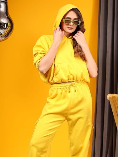 Image of KOTTY Women's Winter Set Wool Nightsuit for Women Soft & Cozy Full Sleeve Pants Set(Yellow,XL) KTTWINTERSET144XL