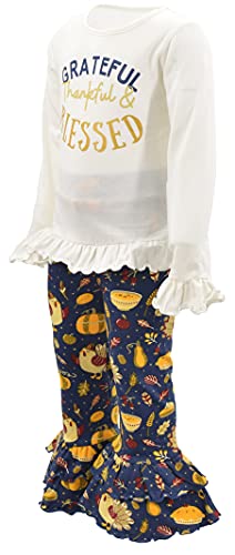 Image of Unique Baby 2 Piece Girls Double Ruffle Leggings and Long Sleeve Shirt Clothes Set Kid and Toddler Girl Outfit