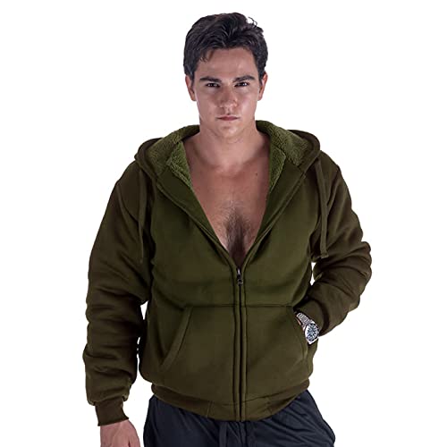 Image of Gary Com Heavyweight Sherpa Hoodies for Men, Thick Fleece Lined Full Zip Up Winter Warm Sweatshirts Work Jackets