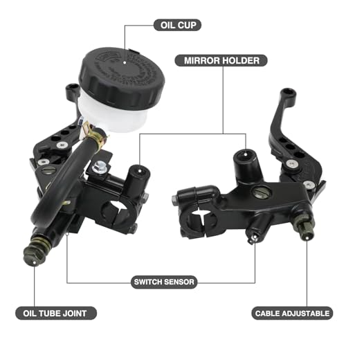 Zsdtrp SCL-2014030198-000A01WB Motorcycle 7/8 Inch 22Mm Handlebar Brake Master Cylinder Clutch Lever Left & Right Set Universal Compatible With Motorcycle Street Sport Dirt Pit Mini Bike Scooter Atv  thumb #4