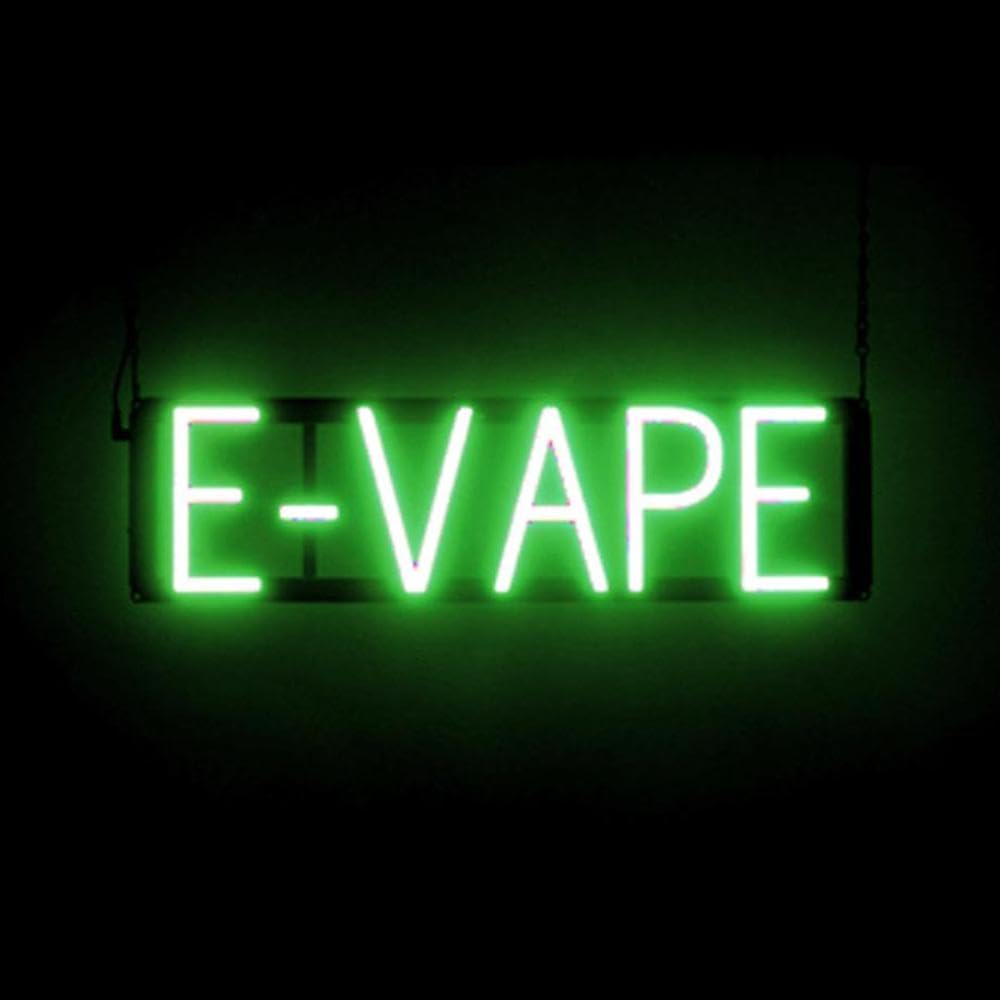 SpellBrite LED Neon E-VAPE Sign for Business - Green, 23" x 6"