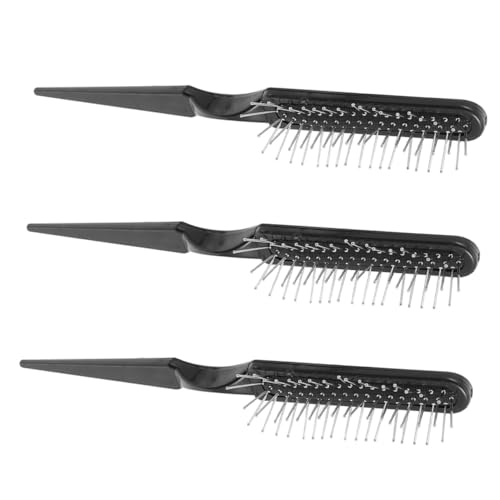 HONMEET 3 piezas Cepillo de Aire con Masaje de Cabelludo Peine de Cerdas Metálicas para Desenredar Moldear y Seccionar Cabello Seco o Mojado para Tintes y Peluquería Profesional
