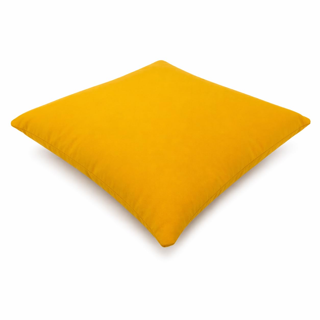 Dekoratives Kissen, abnehmbarer Bezug, 45 x 45 cm aus Polyester, Dekokissen mit waschbarem Bezug und Reißverschluss, ideal für Sofa, Terrasse und Garten (Ockergelb)