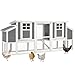 AECOJOY 98'' Extra Large Chicken Coop for 6-8 Chickens with Run, Wood Chicken House with 4 Nesting Boxes & Pull-Out Tray, Outdoor Hen Fence Poultry Pet Cage for Backyard