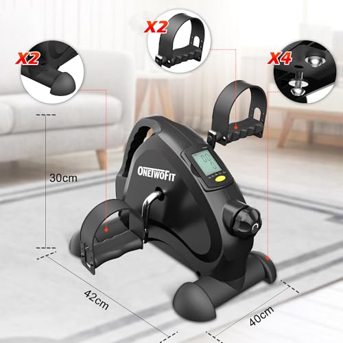 OneTwoFit Mini Exercise Bike Portable Pedal Exerciser Legs and Arms Fitness Cycling with LCD Display for Seniors Rehab - Image 6