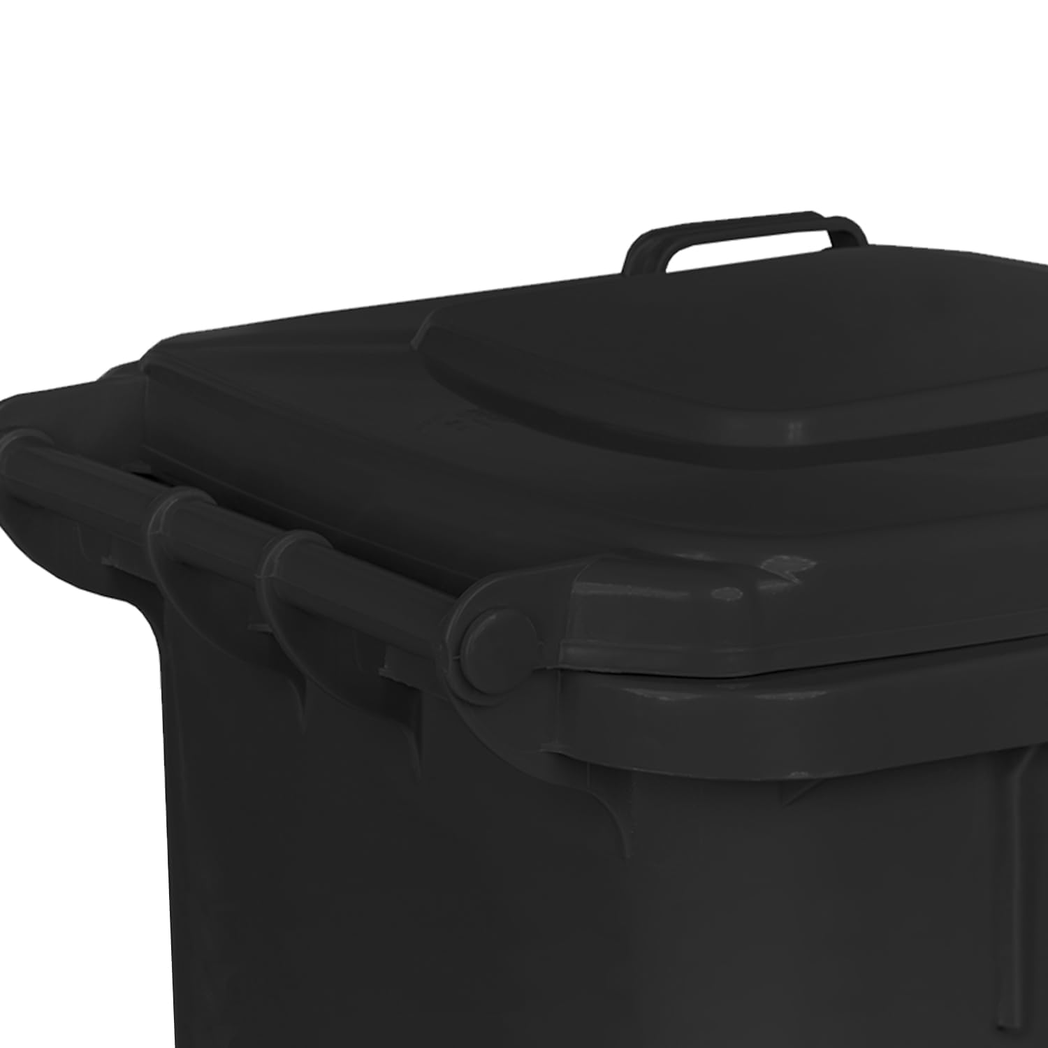 IMJ-Global Mülleimer 240 Liter mit Rädern Mechanischem Aufnahmesystem Mülltonne Abfalleimer Deckel Container PN-EN 840 Graphit