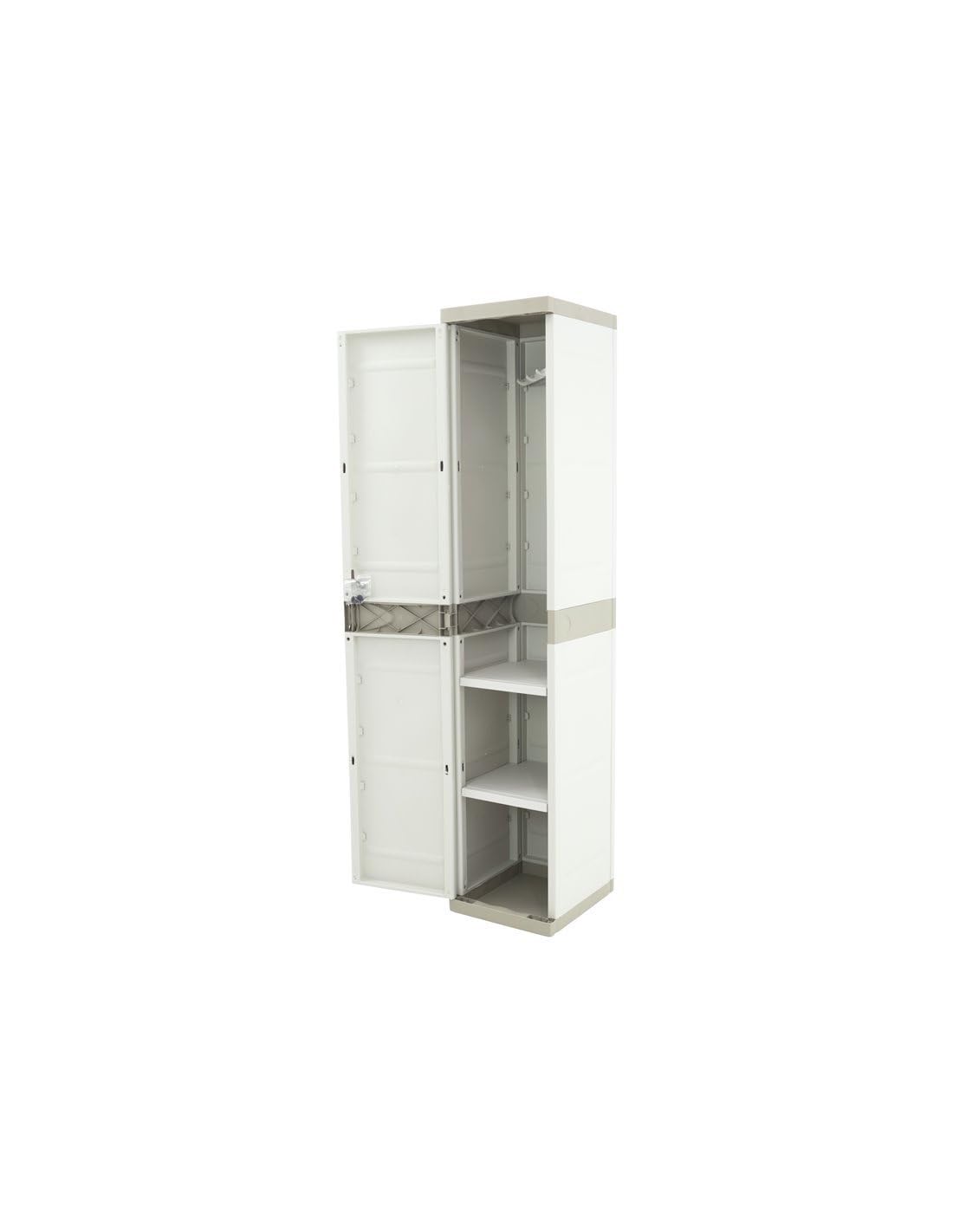 Jardin202 - Armario Taquilla de Resina | Titanium Beige | 35x44x176 cm | Mueble Modular | Beige