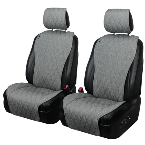 Image of Leader Accessories 2pcs Sideless Front Seat Covers for All Seasons, Grey