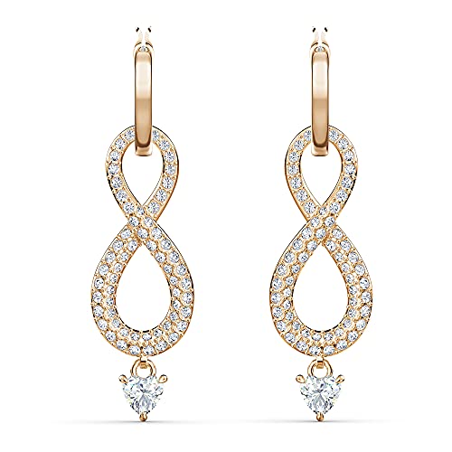 SWAROVSKI Infinity Pierced Drop Earrings with Infinity Symbol Design and Sparkling Clear Crystals, on Rose-Gold Tone Finish Setting, Part of the Swarovski Infinity Collection