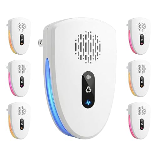 Image of 6 Packs Ultrasonic Pest Control Repeller,Upgraded Spider Repellent Indoor for Mosquito, Mice, Spider, Ant,Ultrasonic Plug in Mouse Repeller for Rodent,Roach,Bugs,Fly,Rat,3 Mode Switching House D2