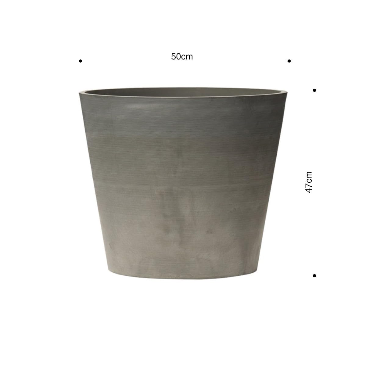 Art Plast Nova Vita Línea Leonardo Pot de Fleurs en cône tronqué Ø 50 cm, Gris Clair