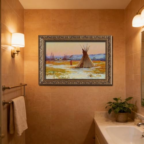 Impression sur toile Yellowstone décoration murale de style rétro avec cadre suspendu - 6