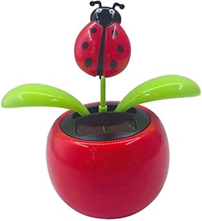 Taotenish Solar Powered Dancing Flower Swinging Animated Dancer Toy Car Decoration for Car Dashboard Office Desk Decoration - Ladybug