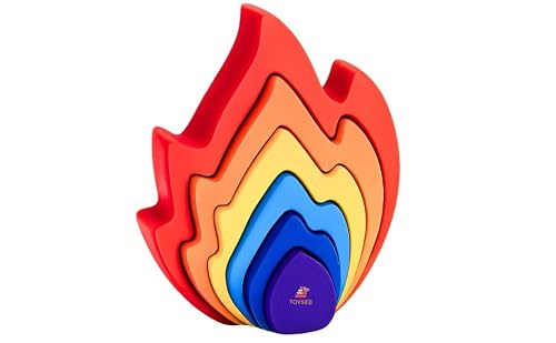 Imagen de TOYSEE Arco Iris Fuego de Madera 5 Piezas Colores Cálidos