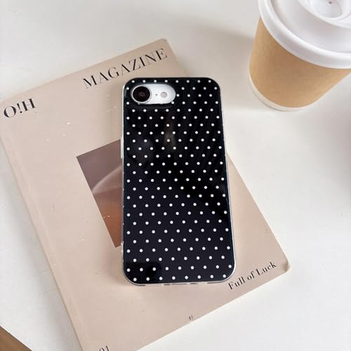 Coque iPhone 16e esthétique à pois noirs idéale pour le style de vie urbain
