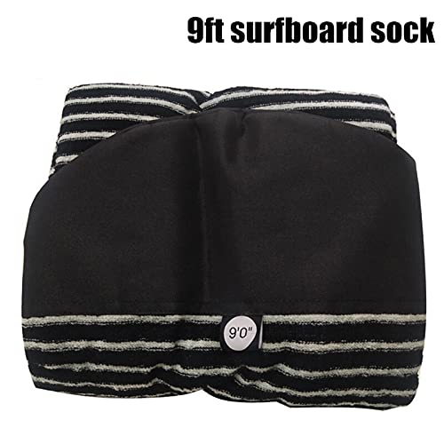 9ft Surfboard Sock Surf Board Protective Bag Sock Cover for Skimboard (Color : 9ft White and Black)