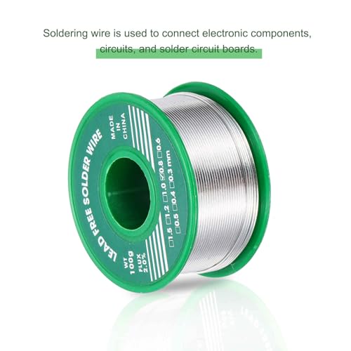 Image of MECCANIXITY Rosin Core Solder, 100g Tin Solder Wire Flux Core Solder 0.8mm for Electrical Soldering, Sn99.3 Cu0.7